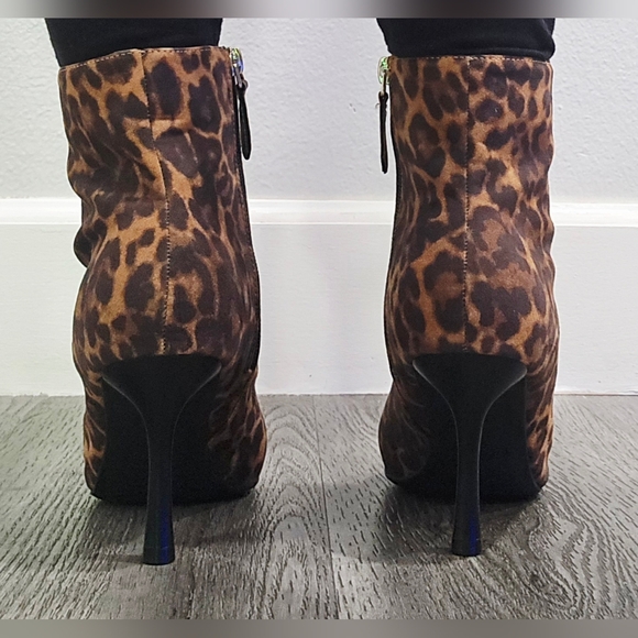 Nine West - Ohmy Leopard Print Pointy Toe Stiletto Ankle Booties – Size 7.5 - Picture 6 of 8